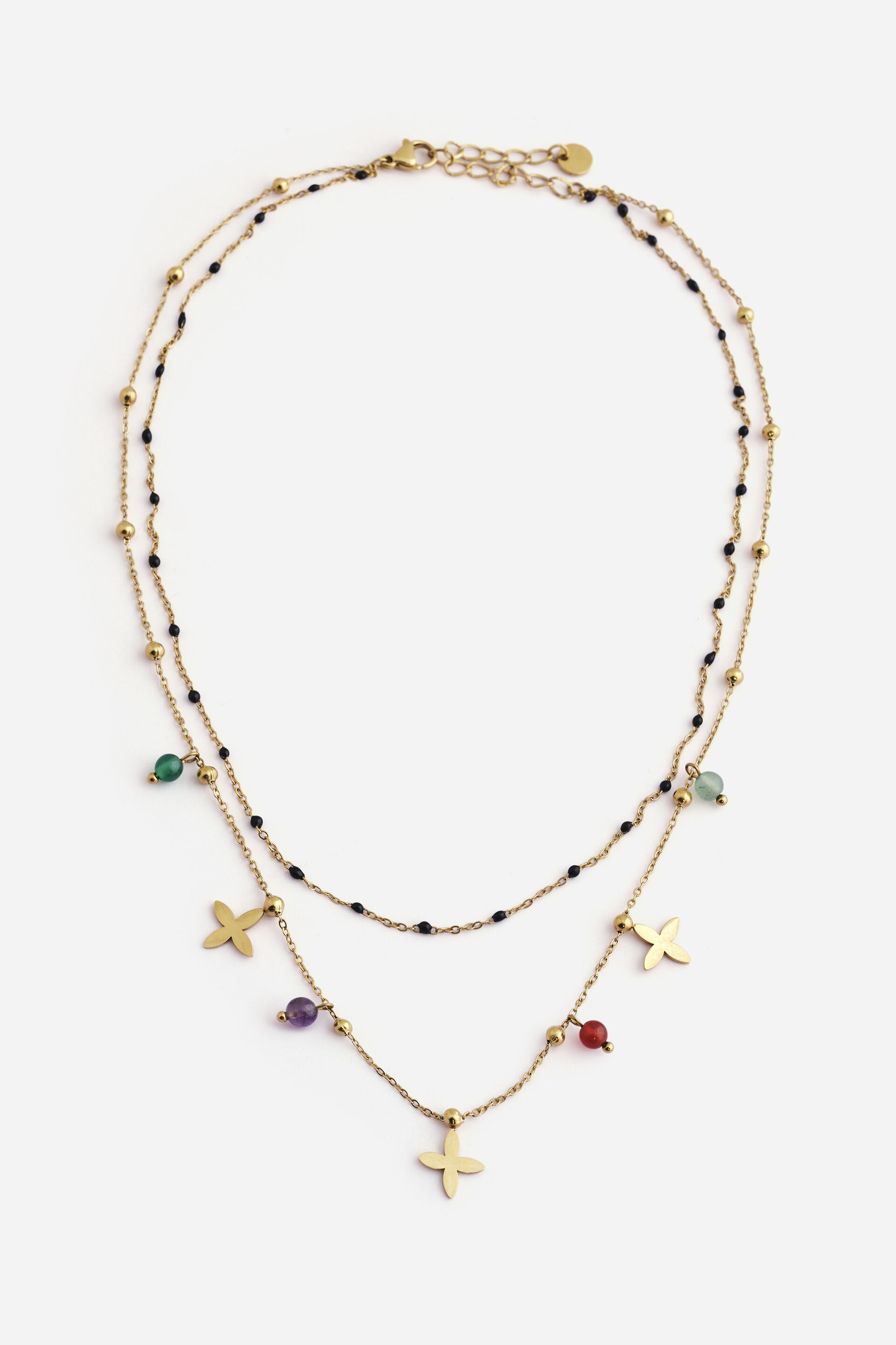 Golden Delicate Charm Necklace, , image 1